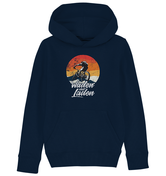 Waden statt Laden Fahrrad E-Bike Radtrikot - Kinder Bio Hoodie - Kiebitzdelle