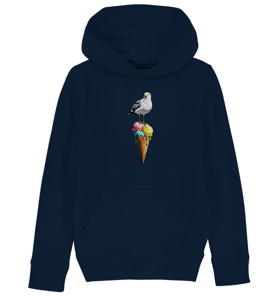 Eisdieb Freche Möwe mit Eiscreme - Kinder Bio Hoodie - Kiebitzdelle