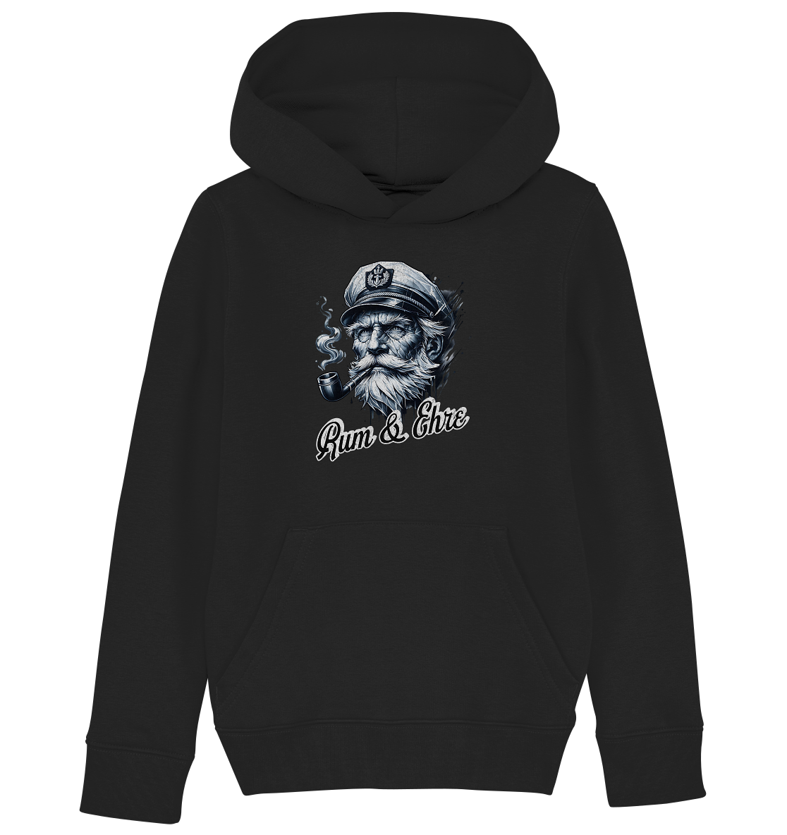 Rum und Ehre Kapitän - Kinder Bio Hoodie - Kiebitzdelle