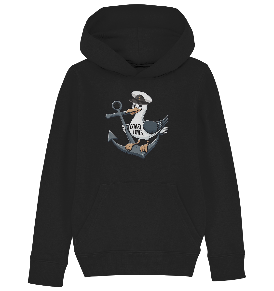 Coast Lover Möwe Kapitän - Kinder Bio Hoodie