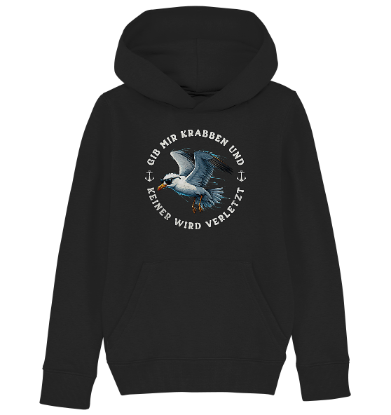 Gib mir Krabben und keiner wird verletzt - Kinder Bio Hoodie - Kiebitzdelle