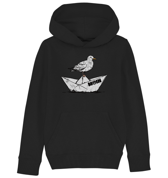 Papierschiff Möwe Moin - Kinder Bio Hoodie - Kiebitzdelle