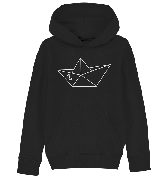 Papierschiff Papierboot Origami - Kinder Bio Hoodie - Kiebitzdelle