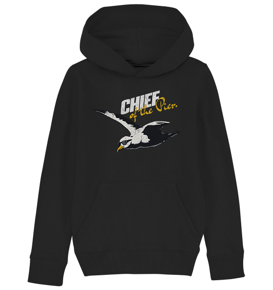 Chief of the Pier Chef Möwe mit Sonnenbrille - Kinder Bio Hoodie - Kiebitzdelle