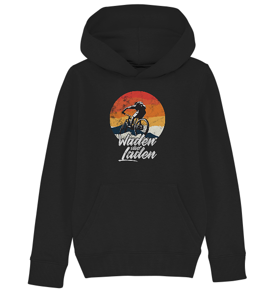 Waden statt Laden Fahrrad E-Bike Radtrikot - Kinder Bio Hoodie - Kiebitzdelle