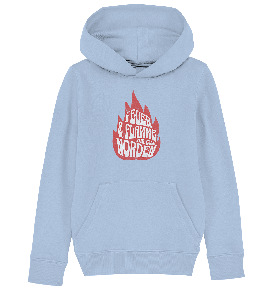 Feuer und Flamme für den Norden - Kinder Bio Hoodie - Kiebitzdelle