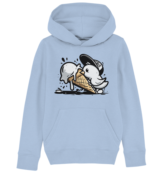 Möwe Küken mit Eis Street Art - Kinder Bio Hoodie