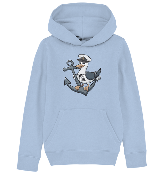 Coast Lover Möwe Kapitän - Kinder Bio Hoodie