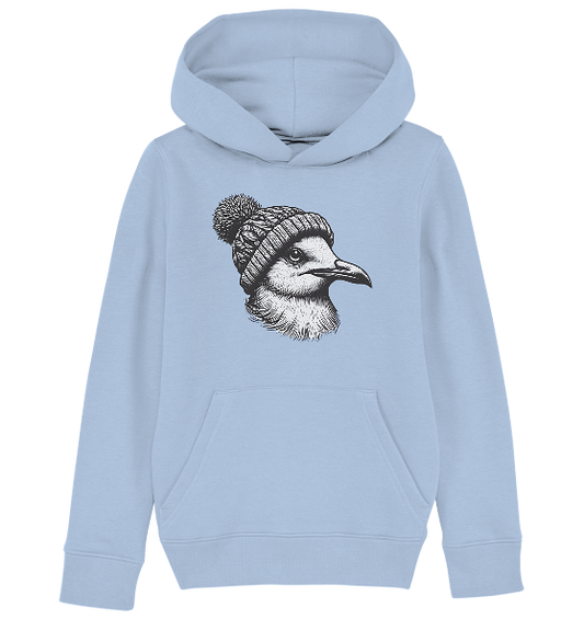 Coole Möwe mit Pudelmütze - Kinder Bio Hoodie
