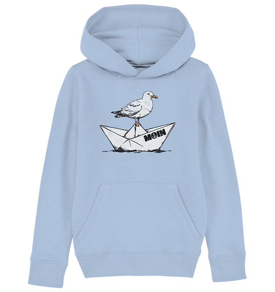 Papierschiff Möwe Moin - Kinder Bio Hoodie - Kiebitzdelle
