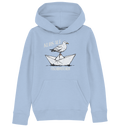 Kurs auf Fischbrötchen Papierschiff Möwe - Kinder Bio Hoodie - Kiebitzdelle