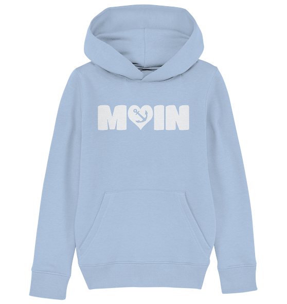 Moin Spruch mit Herz Anker - Kinder Bio Hoodie - Kiebitzdelle