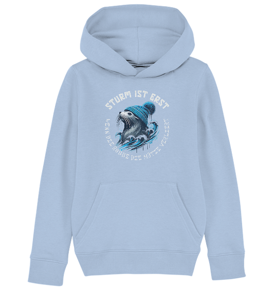 Sturm ist erst wenn die Robbe die Mütze verliert - Kinder Bio Hoodie