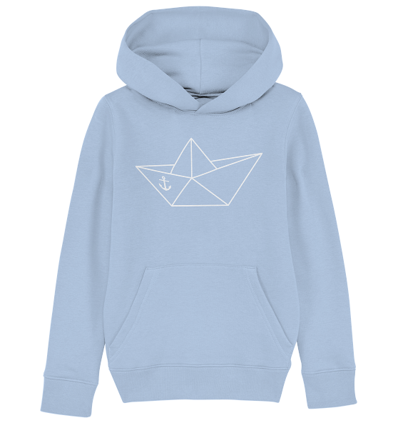 Papierschiff Papierboot Origami - Kinder Bio Hoodie