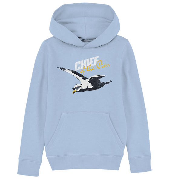 Chief of the Pier Chef Möwe mit Sonnenbrille - Kinder Bio Hoodie - Kiebitzdelle