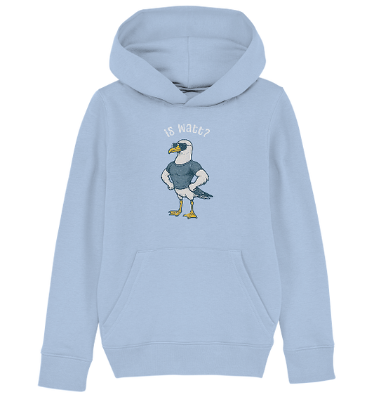 Is Watt Starke Möwe mit lustigem Spruch - Kinder Bio Hoodie