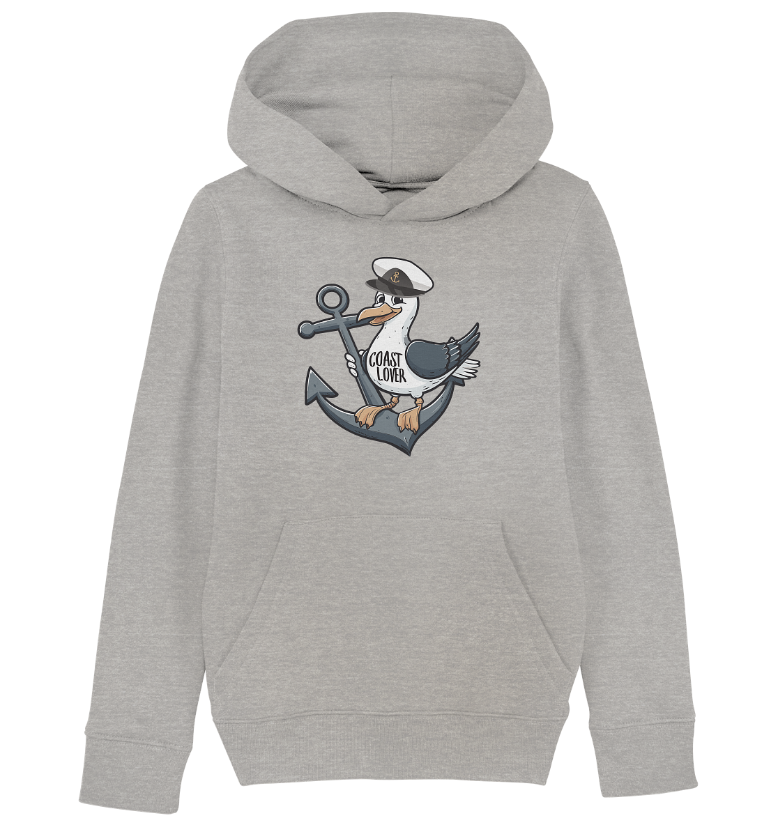 Coast Lover Möwe Kapitän - Kinder Bio Hoodie - Kiebitzdelle