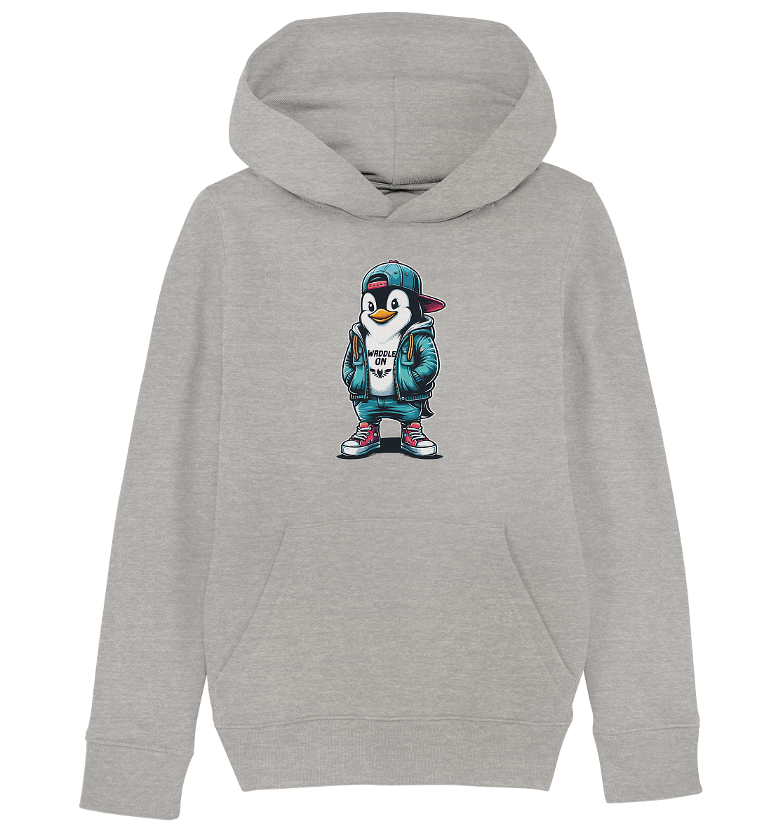 Hipster Pinguin Waddle On - Kinder Bio Hoodie - Kiebitzdelle