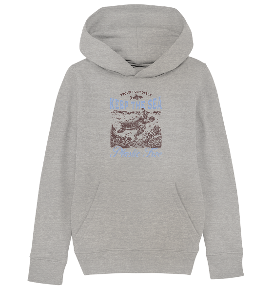 Keep the Sea Plastic Free Umweltschutz Spruch - Kinder Bio Hoodie - Kiebitzdelle