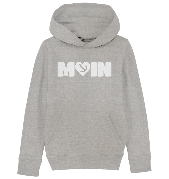 Moin Spruch mit Herz Anker - Kinder Bio Hoodie - Kiebitzdelle