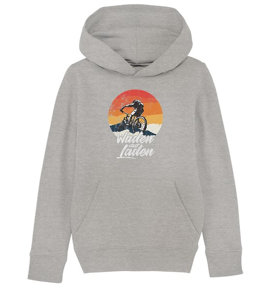 Waden statt Laden Fahrrad E-Bike Radtrikot - Kinder Bio Hoodie - Kiebitzdelle