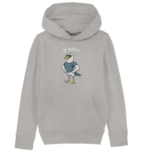 Is Watt Starke Möwe mit lustigem Spruch - Kinder Bio Hoodie
