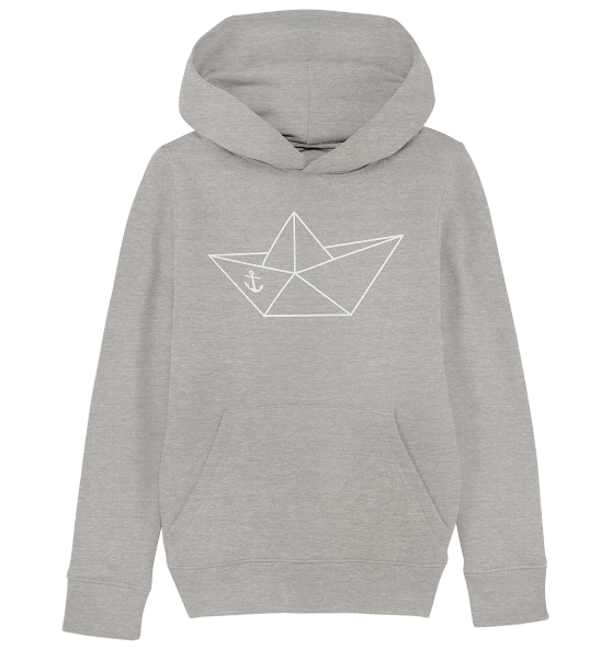 Papierschiff Papierboot Origami - Kinder Bio Hoodie