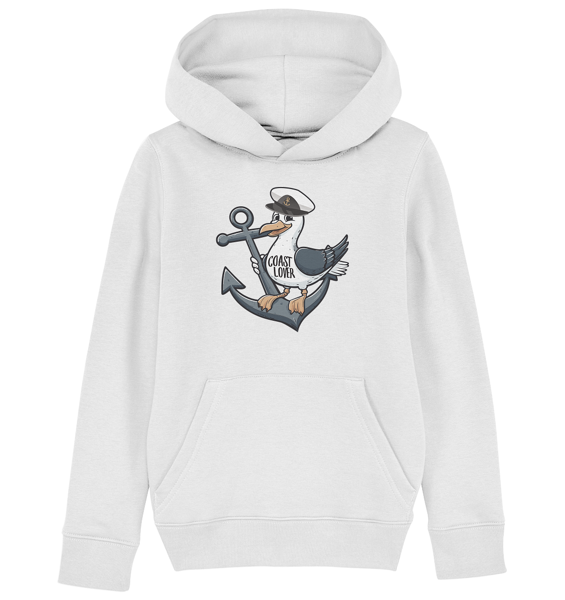 Coast Lover Möwe Kapitän - Kinder Bio Hoodie