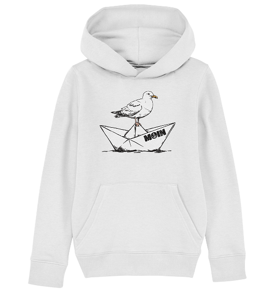 Papierschiff Möwe Moin - Kinder Bio Hoodie - Kiebitzdelle