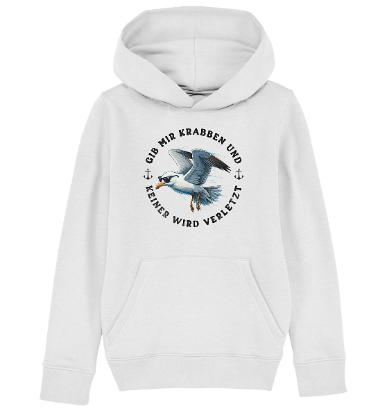 Gib mir Krabben und keiner wird verletzt - Kinder Bio Hoodie - Kiebitzdelle