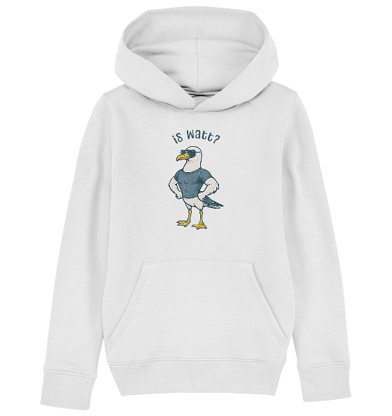 Is Watt Starke Möwe mit lustigem Spruch - Kinder Bio Hoodie