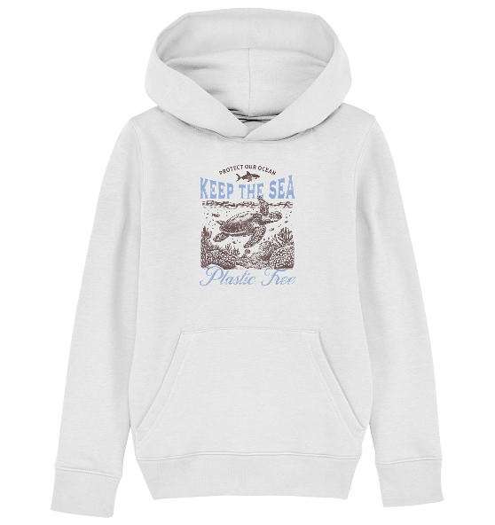 Keep the Sea Plastic Free Umweltschutz Spruch - Kinder Bio Hoodie - Kiebitzdelle