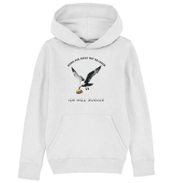 Freche Möwe will Burger statt Krabben - Kinder Bio Hoodie - Kiebitzdelle