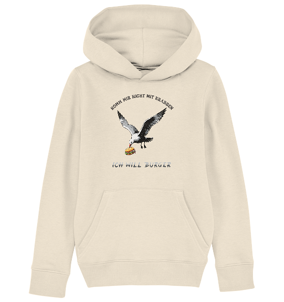 Freche Möwe will Burger statt Krabben - Kinder Bio Hoodie - Kiebitzdelle