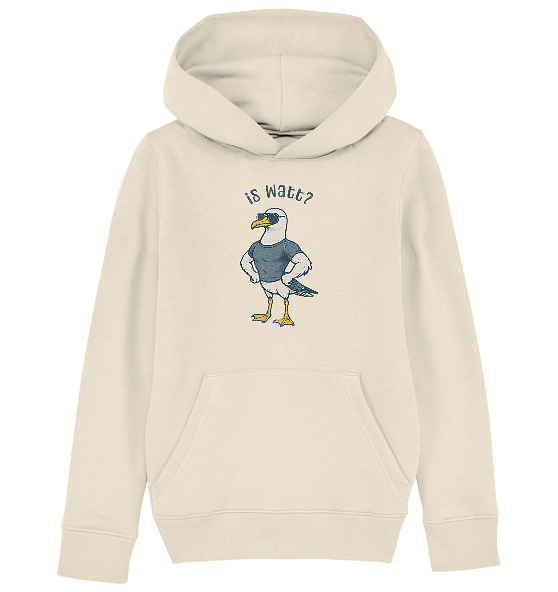 Is Watt Starke Möwe mit lustigem Spruch - Kinder Bio Hoodie - Kiebitzdelle