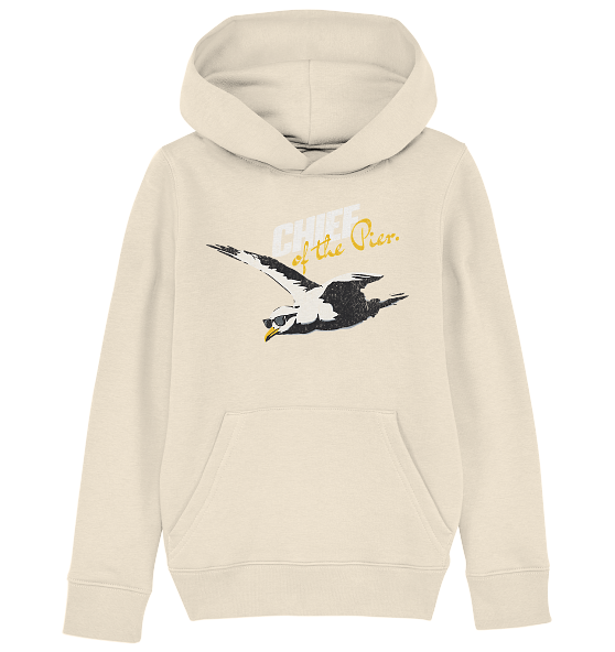 Chief of the Pier Chef Möwe mit Sonnenbrille - Kinder Bio Hoodie - Kiebitzdelle