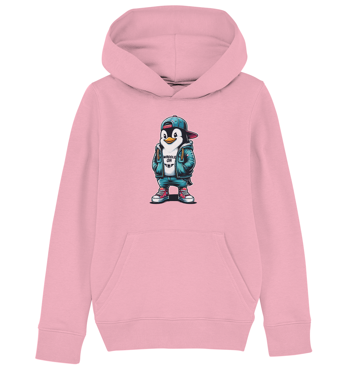 Hipster Pinguin Waddle On - Kinder Bio Hoodie