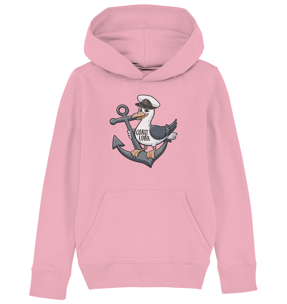 Coast Lover Möwe Kapitän - Kinder Bio Hoodie - Kiebitzdelle