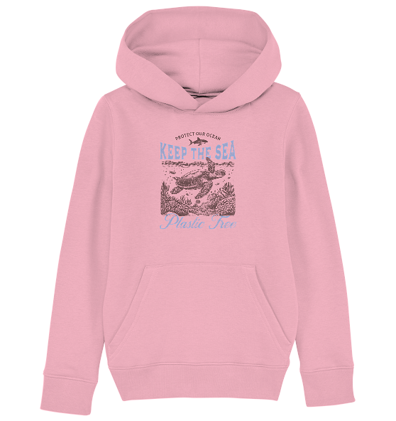 Keep the Sea Plastic Free Umweltschutz Spruch - Kinder Bio Hoodie - Kiebitzdelle