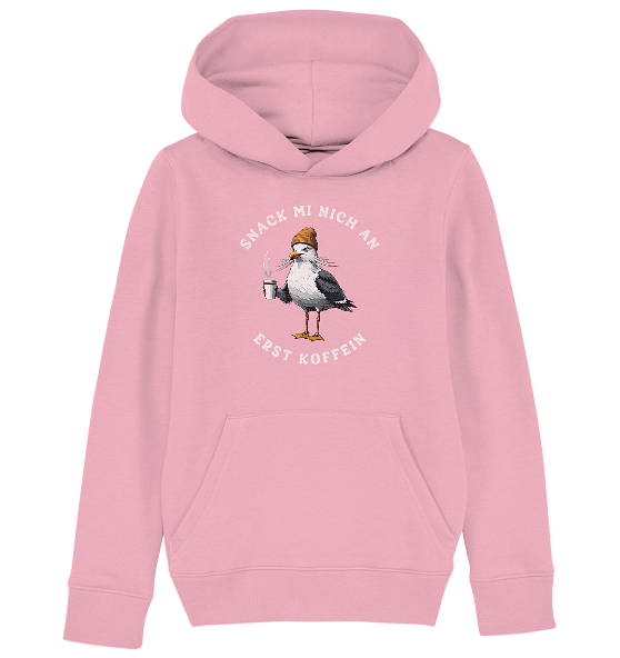 Snack mi nich an erst Koffein Möwe Spruch - Kinder Bio Hoodie - Kiebitzdelle