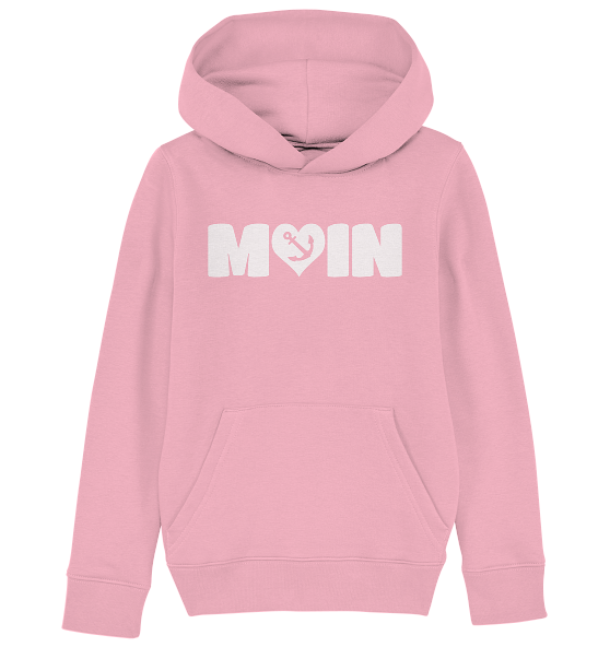 Moin Spruch mit Herz Anker - Kinder Bio Hoodie
