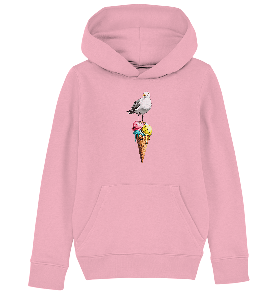 Eisdieb Freche Möwe mit Eiscreme - Kinder Bio Hoodie - Kiebitzdelle