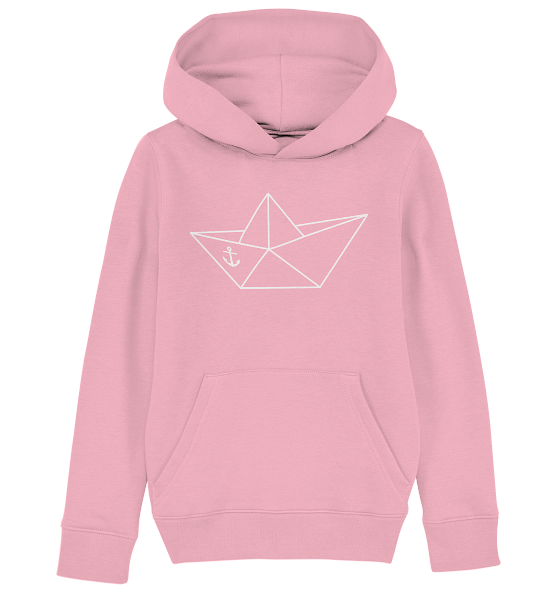Papierschiff Papierboot Origami - Kinder Bio Hoodie