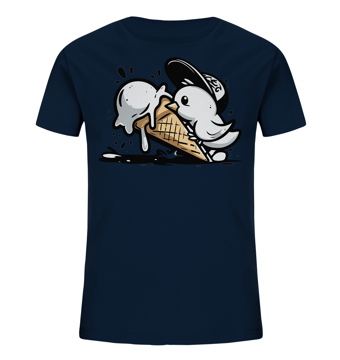 Möwe Küken mit Eis Street Art - Kinder Bio Shirt - Kiebitzdelle