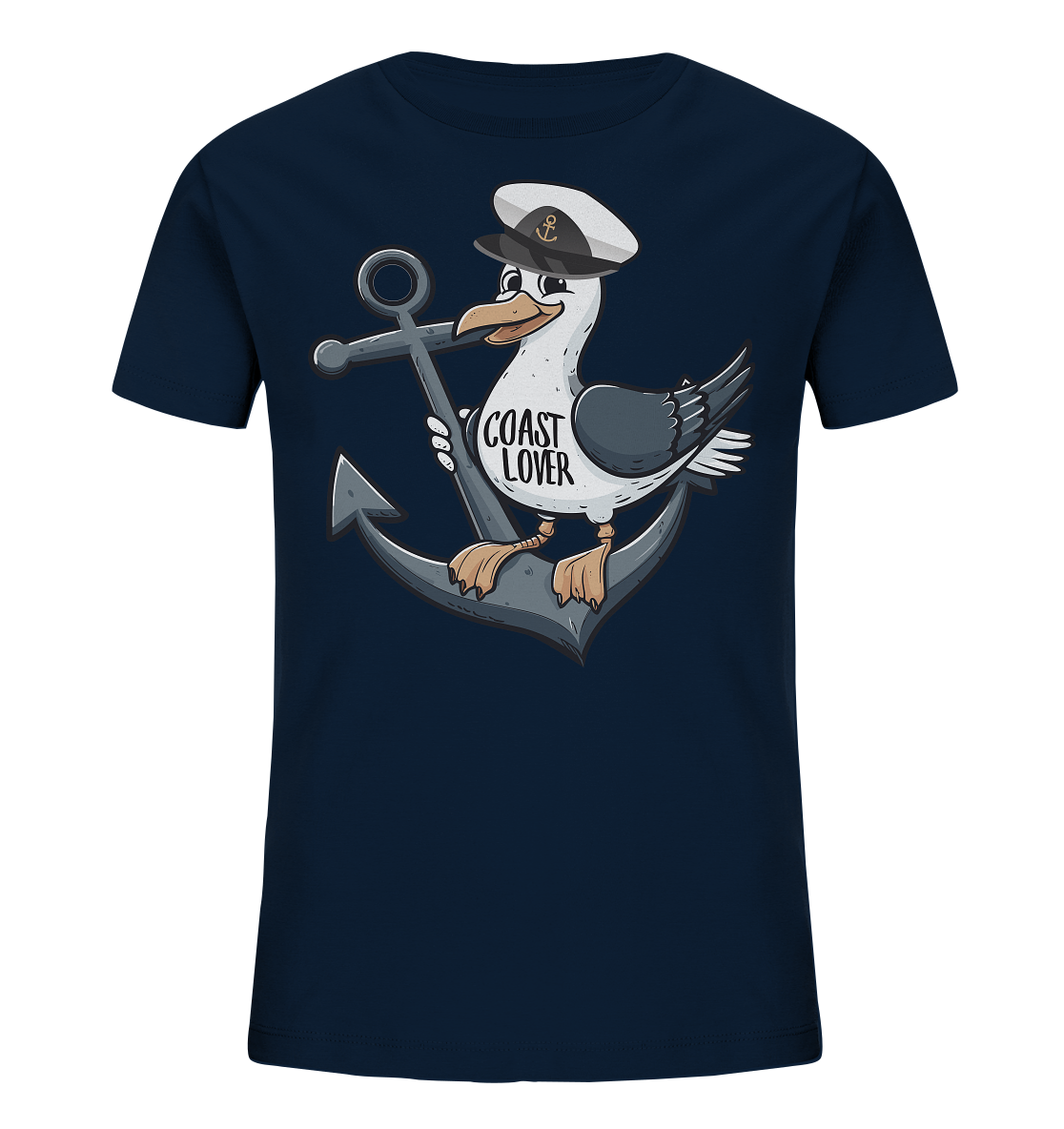 Coast Lover Möwe Kapitän - Kinder Bio Shirt - Kiebitzdelle