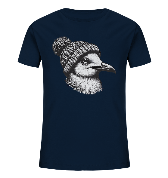 Coole Möwe mit Pudelmütze - Kinder Bio Shirt - Kiebitzdelle