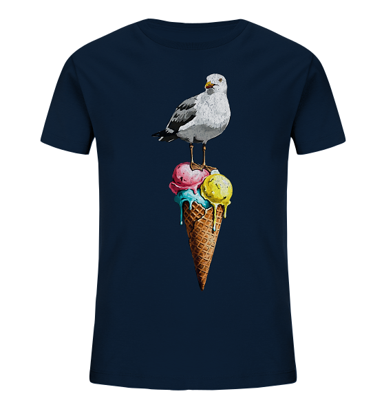Eisdieb Freche Möwe mit Eiscreme - Kinder Bio Shirt - Kiebitzdelle