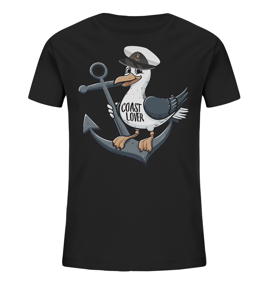 Coast Lover Möwe Kapitän - Kinder Bio Shirt - Kiebitzdelle