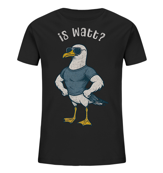Is Watt Starke Möwe mit lustigem Spruch - Kinder Bio Shirt