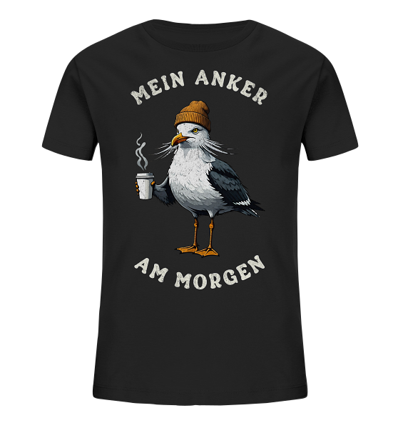 Mein Anker am Morgen Kaffee Möwe - Kinder Bio Shirt